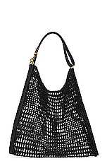 Saint Laurent Raffia Bag in Nero, view 2, click to view large image.