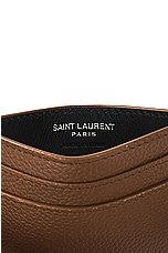 Saint Laurent Pcc Card Holder in Grained Brown, view 5, click to view large image.