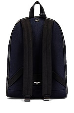 Saint Laurent City Backpack in Midnight Blue & Black, view 2, click to view large image.