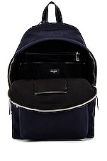 Saint Laurent City Backpack in Midnight Blue & Black, view 4, click to view large image.