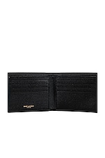 Saint Laurent East West Monogram Wallet in Black, view 4, click to view large image.