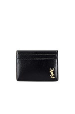 Saint Laurent Credit Card Holder in Black, view 1, click to view large image.