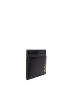 Saint Laurent Credit Card Holder in Black, view 3, click to view large image.