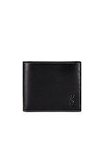 Saint Laurent YSL Credit Card Holder in Black, view 1, click to view large image.