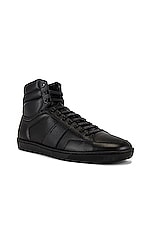 Saint Laurent SL/10H Sneaker in Black & Black, view 2, click to view large image.