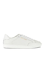 Saint Laurent SL /10 Low Top Sneaker in Optic White & Optic White, view 1, click to view large image.