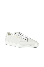 Saint Laurent SL /10 Low Top Sneaker in Optic White & Optic White, view 2, click to view large image.