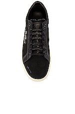 Saint Laurent SL/06 Signa Low Top Sneaker in Black & Black, view 4, click to view large image.