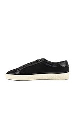 Saint Laurent SL/06 Signa Low Top Sneaker in Black & Black, view 5, click to view large image.