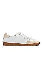 Saint Laurent SL10 Low Top Sneaker in White, view 1, click to view large image.