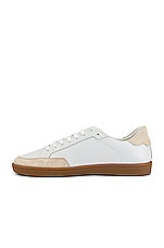 Saint Laurent SL10 Low Top Sneaker in White, view 5, click to view large image.