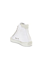 Saint Laurent Malibu Mid Top Sneaker in Blanc Optique, view 3, click to view large image.