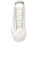 Saint Laurent Malibu Mid Top Sneaker in Blanc Optique, view 4, click to view large image.