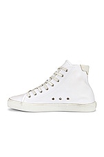 Saint Laurent Malibu Mid Top Sneaker in Blanc Optique, view 5, click to view large image.