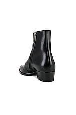 Saint Laurent Wyatt Western Zipped Boot in Noir, view 3, click to view large image.
