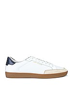 Saint Laurent Low Top Sneaker in Blanc Optique, view 1, click to view large image.