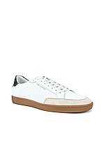 Saint Laurent Low Top Sneaker in Blanc Optique, view 2, click to view large image.