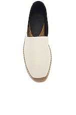 Saint Laurent Embroidery Espadrille in Cuir Moon Ecru & Noir, view 4, click to view large image.