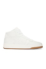 Saint Laurent SL80 Mid Top Sneaker in White, view 1, click to view large image.