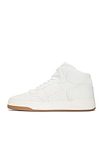 Saint Laurent SL80 Mid Top Sneaker in White, view 5, click to view large image.