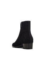 Saint Laurent Wyatt 40 Zipped Boot in Noir, view 3, click to view large image.