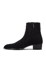 Saint Laurent Wyatt 40 Zipped Boot in Noir, view 5, click to view large image.