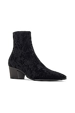 Saint Laurent Vassili 60 Zipped Boot in Noir, view 2, click to view large image.