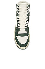 Saint Laurent SL24 Mid Top Sneaker in White & Green, view 4, click to view large image.