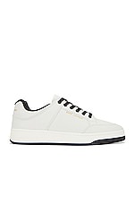 Saint Laurent Sl61 Low Top Sneaker Cuir Meridiano Micro Perf in White, view 1, click to view large image.