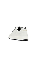 Saint Laurent Sl61 Low Top Sneaker Cuir Meridiano Micro Perf in White, view 3, click to view large image.