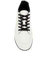 Saint Laurent Sl61 Low Top Sneaker Cuir Meridiano Micro Perf in White, view 4, click to view large image.