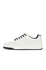 Saint Laurent Sl61 Low Top Sneaker Cuir Meridiano Micro Perf in White, view 5, click to view large image.