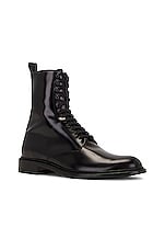 Saint Laurent Army 20 Lace Up Boot Cuir Anton in Noir, view 2, click to view large image.