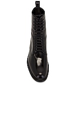 Saint Laurent Army 20 Lace Up Boot Cuir Anton in Noir, view 4, click to view large image.