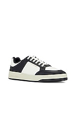 Saint Laurent Sneaker in Coffee White & Black, view 2, click to view large image.