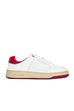 Saint Laurent 61 Sneaker in White & Red, view 1, click to view large image.