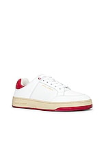 Saint Laurent 61 Sneaker in White & Red, view 2, click to view large image.