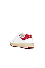 Saint Laurent 61 Sneaker in White & Red, view 3, click to view large image.