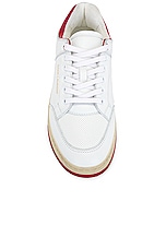 Saint Laurent 61 Sneaker in White & Red, view 4, click to view large image.