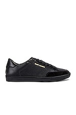 Saint Laurent SL/10 Low Top Sneaker in Black, view 1, click to view large image.