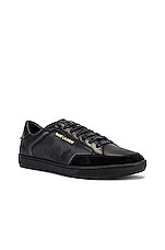 Saint Laurent SL/10 Low Top Sneaker in Black, view 2, click to view large image.