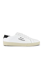 Saint Laurent SL06 Signa Low Top Sneaker in Optic White, view 1, click to view large image.