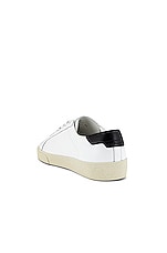 Saint Laurent SL06 Signa Low Top Sneaker in Optic White, view 3, click to view large image.