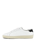Saint Laurent SL06 Signa Low Top Sneaker in Optic White, view 5, click to view large image.