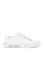Saint Laurent Malibu Low Top Sneaker in Optic White, view 1, click to view large image.