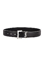 Saint Laurent Monogramme Belt in Nero, view 1, click to view large image.
