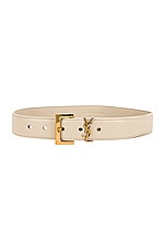 Saint Laurent Monogramme Belt in Crema Soft, view 1, click to view large image.