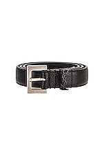Saint Laurent YSL Belt in Nero, view 3, click to view large image.