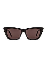 Saint Laurent SL 276 Mica Sunglasses in Shiny Black, view 1, click to view large image.