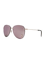 Saint Laurent SL 328/K M Sunglasses in Shiny Silver, view 2, click to view large image.